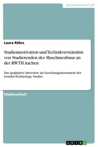 Studienmotivation und Technikverständnis von Studierenden des Maschinenbaus an der RWTH Aachen_cover