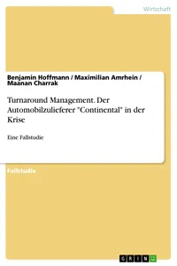 Turnaround Management. Der Automobilzulieferer "Continental" in der Krise_cover