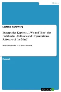 Exzerpt des Kapitels "I, We and They" des Fachbuchs "Cultures and Organizations. Software of the Mind"_cover