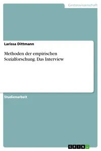 Methoden der empirischen Sozialforschung. Das Interview_cover
