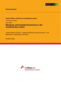 Maoismus und Sowjetkommunismus in der westdeutschen Linken_cover