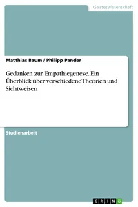 Gedanken zur Empathiegenese. Ein Überblick über verschiedene Theorien und Sichtweisen_cover
