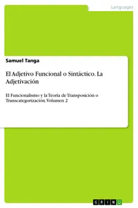 El Adjetivo Funcional o Sintáctico. La Adjetivación_cover