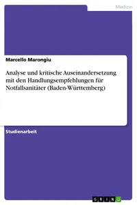 Analyse und kritische Auseinandersetzung mit den Handlungsempfehlungen für Notfallsanitäter_cover