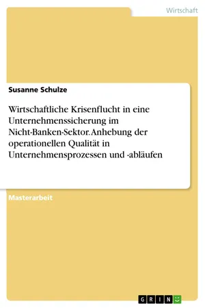 Wirtschaftliche Krisenflucht in eine Unternehmenssicherung im Nicht-Banken-Sektor. Anhebung der operationellen Qualität in Unternehmensprozessen und -abläufen