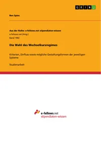 Die Wahl des Wechselkursregimes_cover