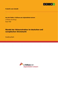 Wandel der Akteursstruktur im deutschen und europäischen Strommarkt_cover
