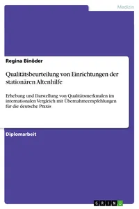 Qualitätsbeurteilung von Einrichtungen der stationären Altenhilfe_cover