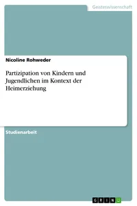 Partizipation von Kindern und Jugendlichen im Kontext der Heimerziehung_cover
