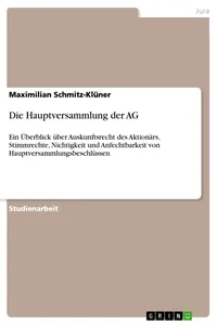 Die Hauptversammlung der AG_cover