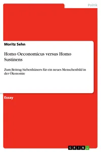 Homo Oeconomicus versus Homo Sustinens_cover