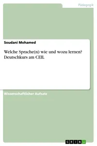 Welche Sprach wie und wozu lernen? Deutschkurs am CEIL_cover