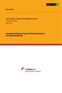 Designated Sponsoring als Dienstleistung im Investmentbanking_cover