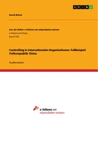 Controlling in internationalen Organisationen. Fallbeispiel Volksrepublik China_cover