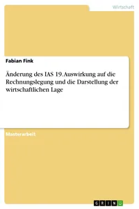 Änderung des IAS 19. Auswirkung auf die Rechnungslegung und die Darstellung der wirtschaftlichen Lage_cover