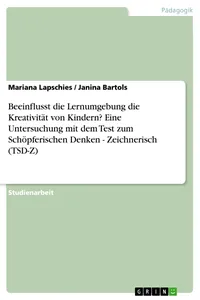 Beeinflusst die Lernumgebung die Kreativität von Kindern? Eine Untersuchung mit dem Test zum Schöpferischen Denken - Zeichnerisch_cover