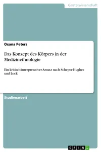 Das Konzept des Körpers in der Medizinethnologie_cover