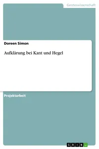 Aufklärung bei Kant und Hegel_cover