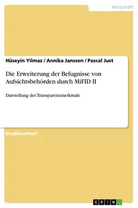 Die Erweiterung der Befugnisse von Aufsichtsbehörden durch MiFID II_cover