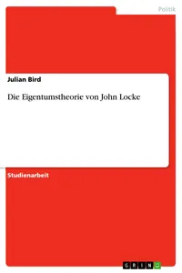 Die Eigentumstheorie von John Locke_cover