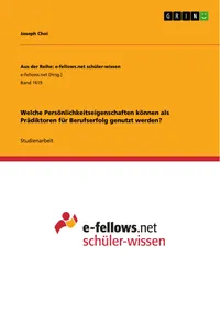Welche Persönlichkeitseigenschaften können als Prädiktoren für Berufserfolg genutzt werden?_cover