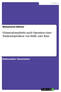 Glomerulonephritis nach Operation einer Totalendoprothese von Hüfte oder Knie_cover
