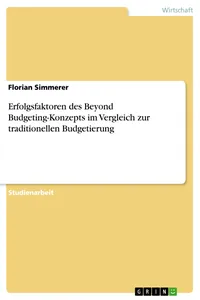 Erfolgsfaktoren des Beyond Budgeting-Konzepts im Vergleich zur traditionellen Budgetierung_cover