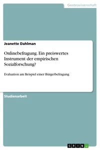 Onlinebefragung. Ein preiswertes Instrument der empirischen Sozialforschung?_cover