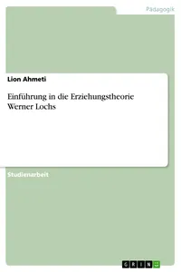 Einführung in die Erziehungstheorie Werner Lochs_cover