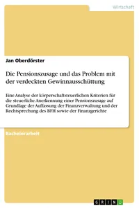 Die Pensionszusage und das Problem mit der verdeckten Gewinnausschüttung_cover