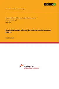 Eine kritische Betrachtung der Umsatzrealisierung nach IFRS 15_cover