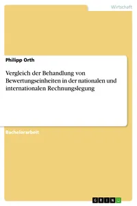 Vergleich der Behandlung von Bewertungseinheiten in der nationalen und internationalen Rechnungslegung_cover