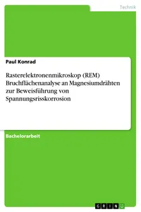 Rasterelektronenmikroskop Bruchflächenanalyse an Magnesiumdrähten zur Beweisführung von Spannungsrisskorrosion_cover