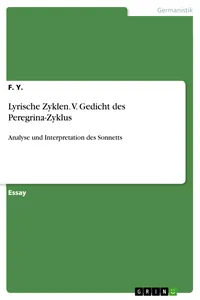 Lyrische Zyklen. V. Gedicht des Peregrina-Zyklus_cover