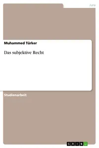Das subjektive Recht_cover