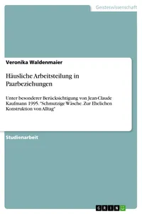 Häusliche Arbeitsteilung in Paarbeziehungen_cover