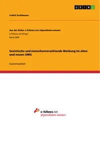 Sexistische und menschenverachtende Werbung im alten und neuen UWG_cover