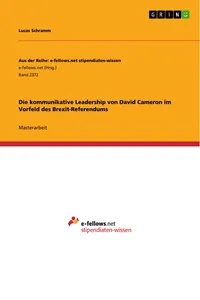 Die kommunikative Leadership von David Cameron im Vorfeld des Brexit-Referendums_cover