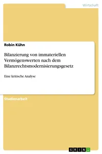 Bilanzierung von immateriellen Vermögenswerten nach dem Bilanzrechtsmodernisierungsgesetz_cover