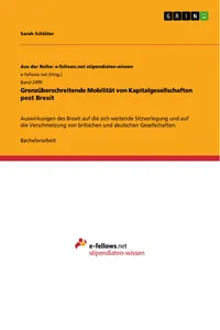 Grenzüberschreitende Mobilität von Kapitalgesellschaften post Brexit_cover