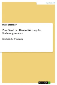 Zum Stand der Harmonisierung des Rechnungswesens_cover