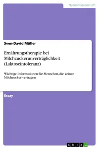 Ernährungstherapie bei Milchzuckerunverträglichkeit_cover