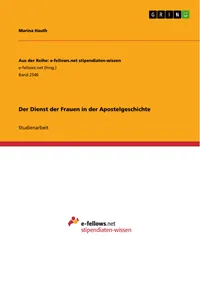 Der Dienst der Frauen in der Apostelgeschichte_cover