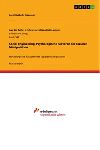 Social Engineering. Psychologische Faktoren der sozialen Manipulation_cover