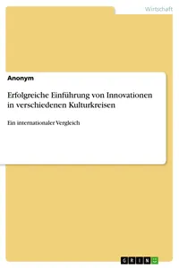 Erfolgreiche Einführung von Innovationen in verschiedenen Kulturkreisen_cover