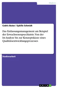 Das Entlassungsmanagement am Beispiel der Erwachsenenpsychiatrie. Von der Ist-Analyse bis zur Konzeptskizze eines Qualitätsentwicklungsprozesses_cover