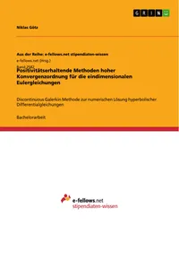 Positivitätserhaltende Methoden hoher Konvergenzordnung für die eindimensionalen Eulergleichungen_cover