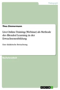 Live-Online-Training als Methode des Blended Learning in der Erwachsenenbildung_cover