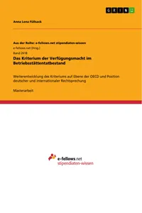 Das Kriterium der Verfügungsmacht im Betriebsstättentatbestand_cover