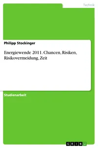 Energiewende 2011. Chancen, Risiken, Risikovermeidung, Zeit_cover